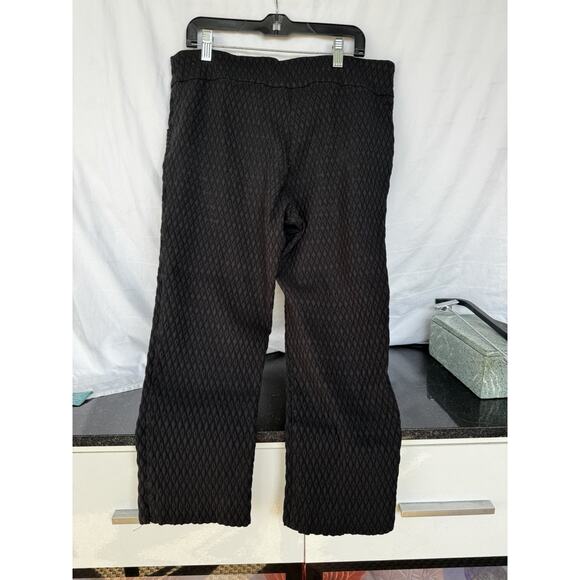 Margaret Slimming Pants Black Diamond Textured Women's Sz L Lagenlook minimal - Picture 5 of 7